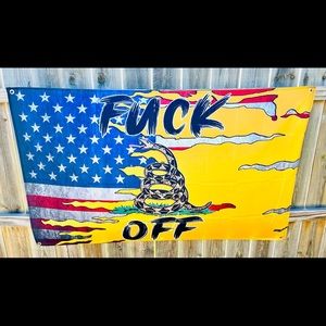 USA & YELLOW SNAKE Gadsden F..k Off TEA PARTY FLAG 3X5' Don't Tread on me 2ND